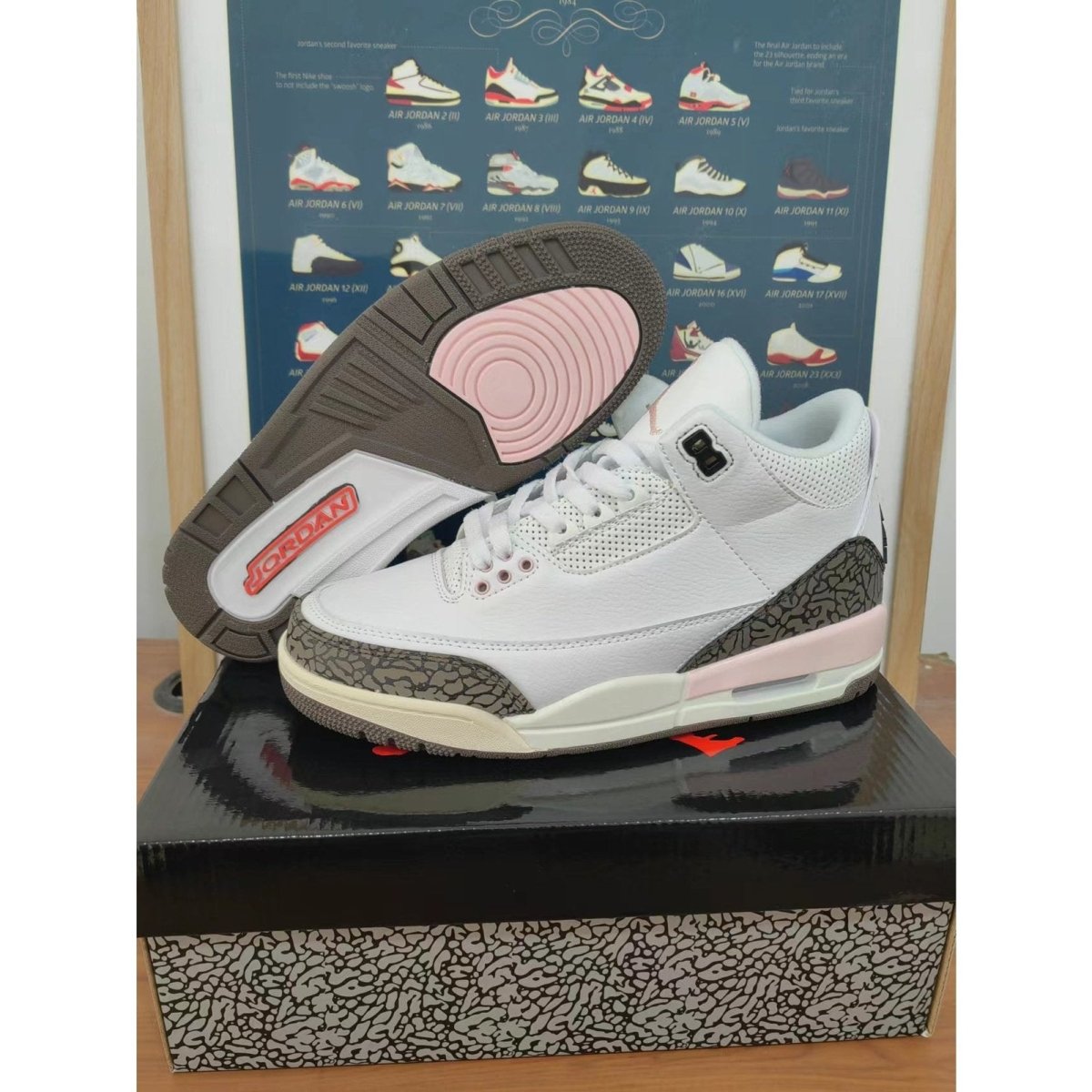 JORDAN 3 Retro - Neapolitan Dark Mocha Sneakers - Black Unisex Streetwear Limited Edition