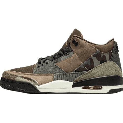 JORDAN 3 Retro - Patchwork Camo Sneakers - Black Unisex Streetwear Limited Edition