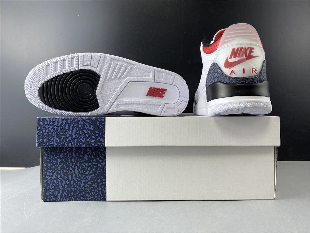 JORDAN 3 Retro - Se Fire Denim Sneakers - Red Unisex Streetwear Limited Edition