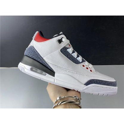 JORDAN 3 Retro - Se Fire Denim Sneakers - Red Unisex Streetwear Limited Edition