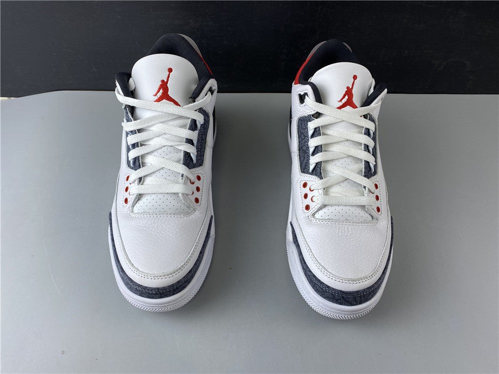 JORDAN 3 Retro - Se Fire Denim Sneakers - Red Unisex Streetwear Limited Edition