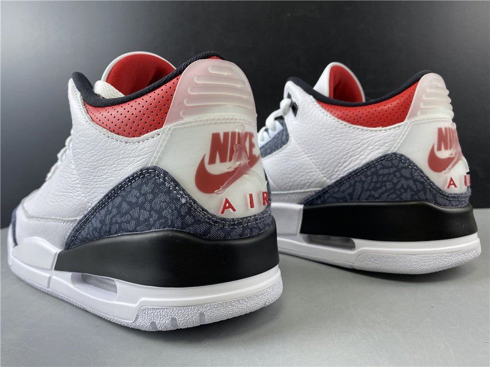 JORDAN 3 Retro - Se Fire Denim Sneakers - Red Unisex Streetwear Limited Edition