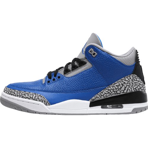JORDAN 3 Retro - Varsity Royal Cement T-Shirt - Black Unisex Streetwear Limited Edition