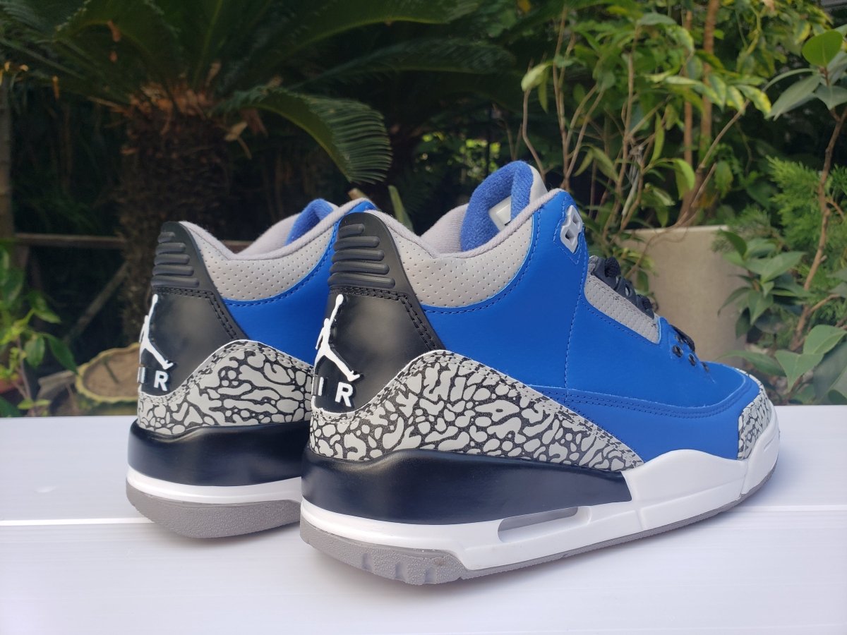 JORDAN 3 Retro - Varsity Royal Cement T-Shirt - Black Unisex Streetwear Limited Edition