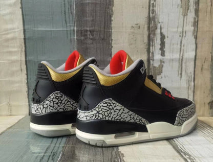 JORDAN 3 - Cement Gold Sneakers - Black Unisex Streetwear Limited Edition