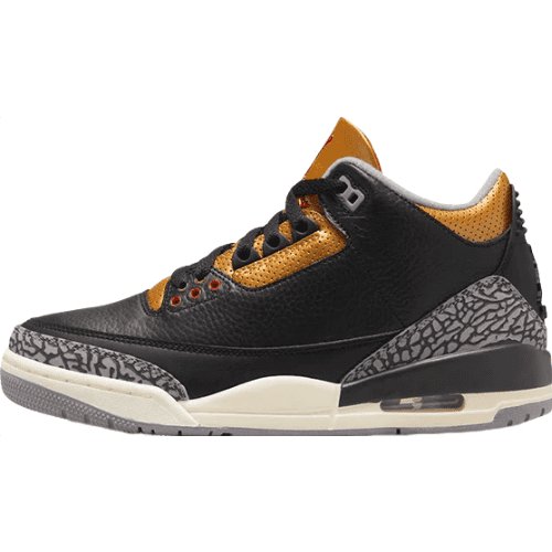 JORDAN 3 - Cement Gold Sneakers - Black Unisex Streetwear Limited Edition