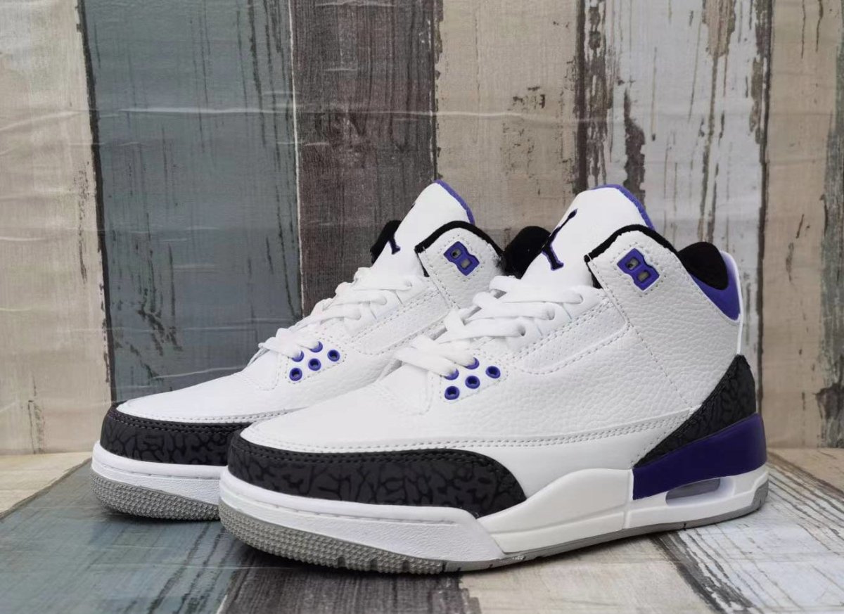 JORDAN 3 - Dark Iris Sneakers - Black Unisex Streetwear Limited Edition