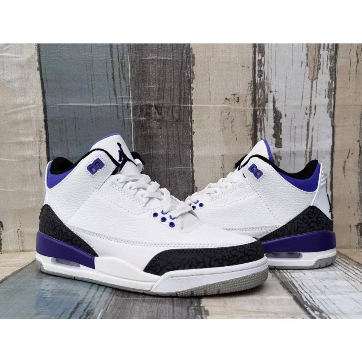 JORDAN 3 - Dark Iris Sneakers - Black Unisex Streetwear Limited Edition