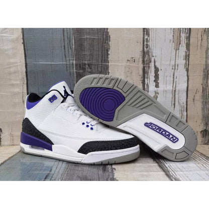 JORDAN 3 - Dark Iris Sneakers - Black Unisex Streetwear Limited Edition