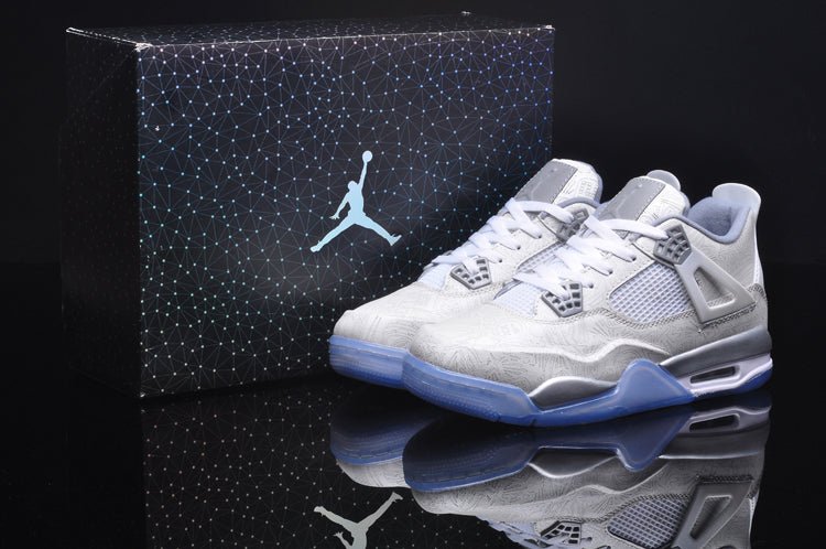 JORDAN 4 - 30th Anniversary Laser Sneakers - Black Unisex Streetwear Limited Edition