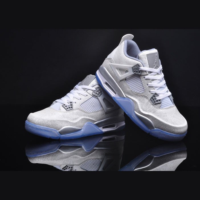 JORDAN 4 - 30th Anniversary Laser Sneakers - Black Unisex Streetwear Limited Edition