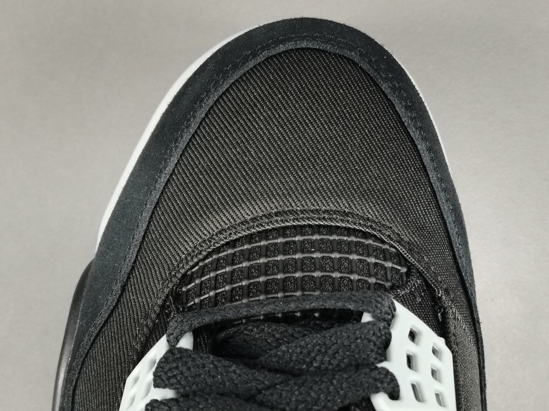 JORDAN 4 - Canvas Sneakers - Black Unisex Streetwear Limited Edition