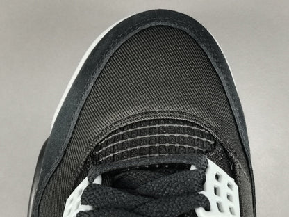 JORDAN 4 - Canvas Sneakers - Black Unisex Streetwear Limited Edition