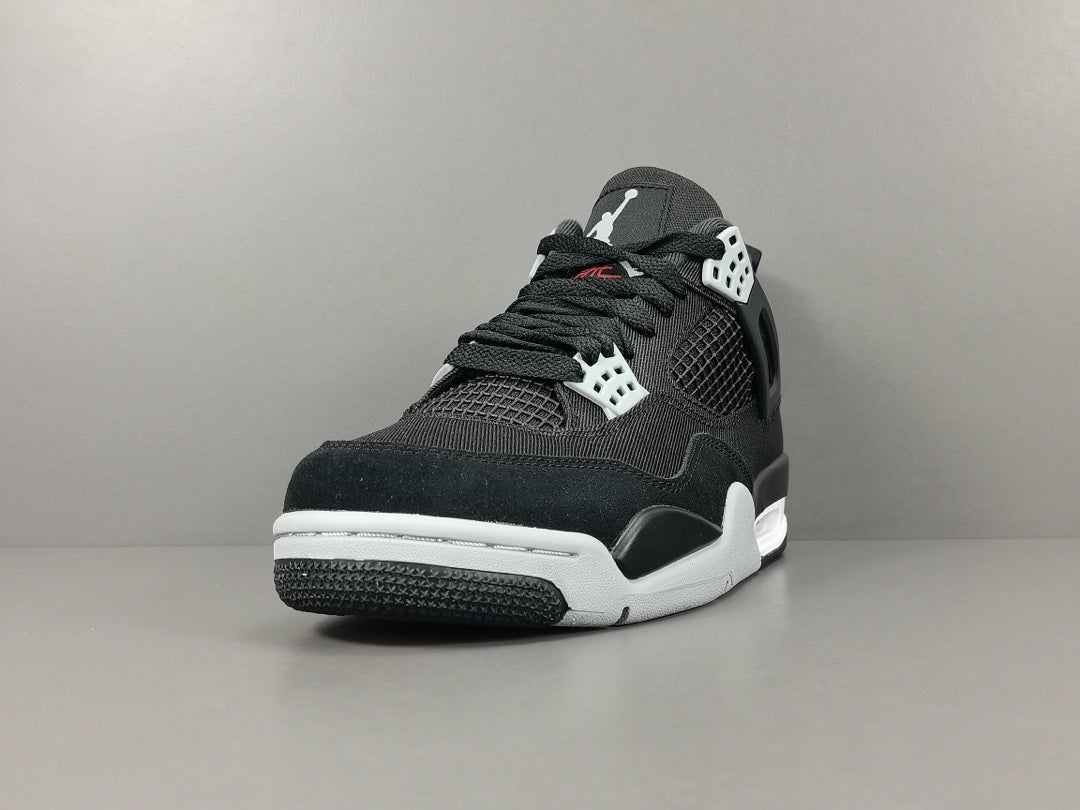 JORDAN 4 - Canvas Sneakers - Black Unisex Streetwear Limited Edition