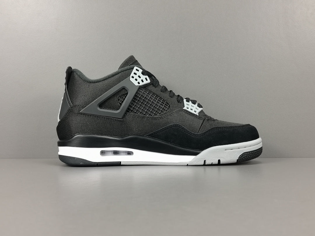JORDAN 4 - Canvas Sneakers - Black Unisex Streetwear Limited Edition