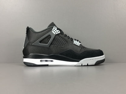 JORDAN 4 - Canvas Sneakers - Black Unisex Streetwear Limited Edition