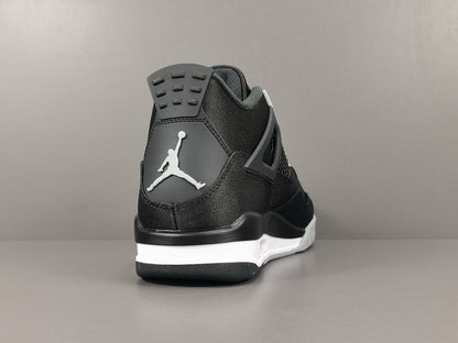 JORDAN 4 - Canvas Sneakers - Black Unisex Streetwear Limited Edition