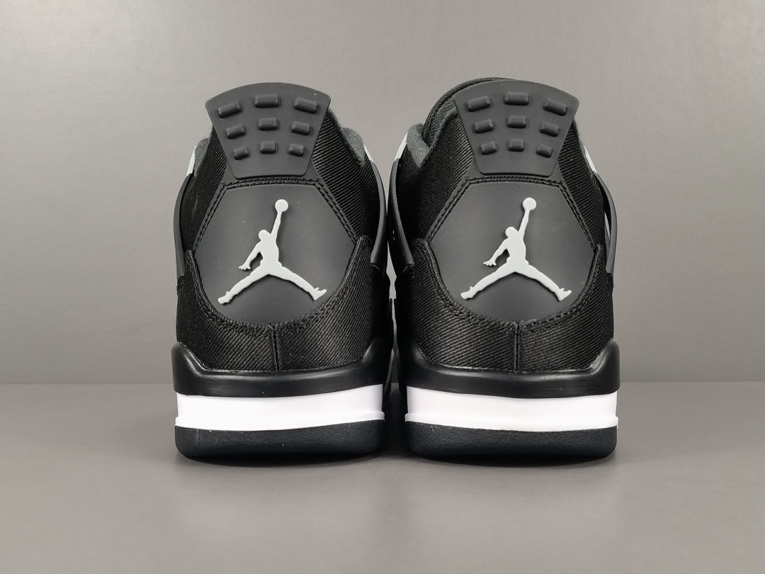 JORDAN 4 - Canvas Sneakers - Black Unisex Streetwear Limited Edition