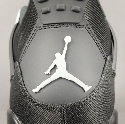 JORDAN 4 - Canvas Sneakers - Black Unisex Streetwear Limited Edition