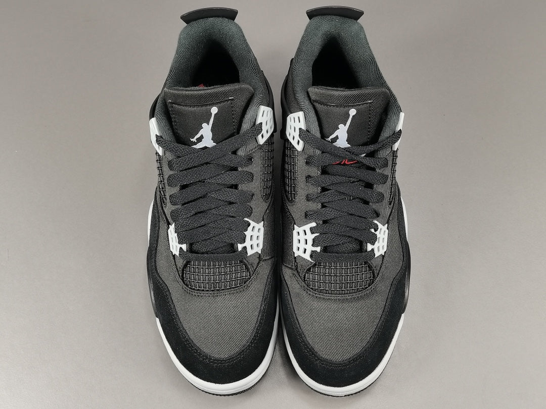 JORDAN 4 - Canvas Sneakers - Black Unisex Streetwear Limited Edition