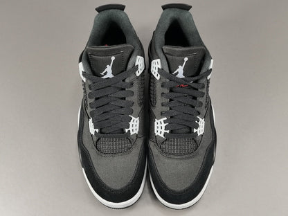 JORDAN 4 - Canvas Sneakers - Black Unisex Streetwear Limited Edition