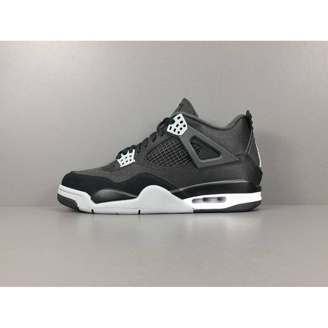 JORDAN 4 - Canvas Sneakers - Black Unisex Streetwear Limited Edition