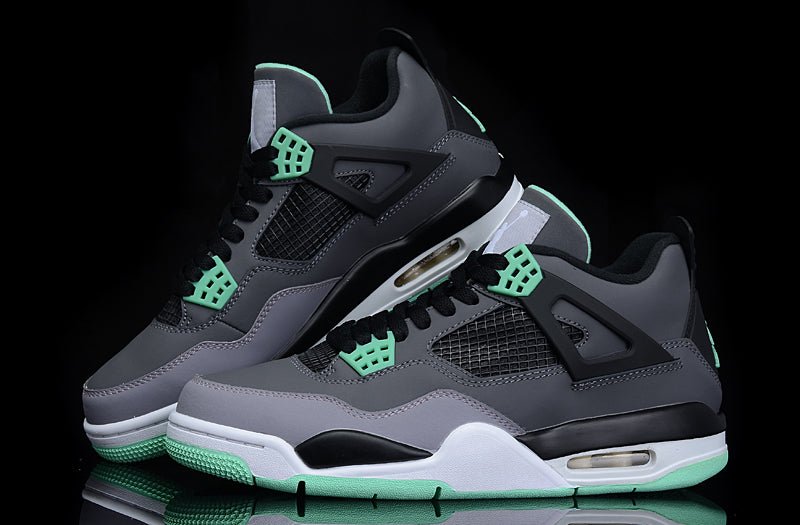 JORDAN 4 - Glow Sneakers - Green Unisex Streetwear Limited Edition