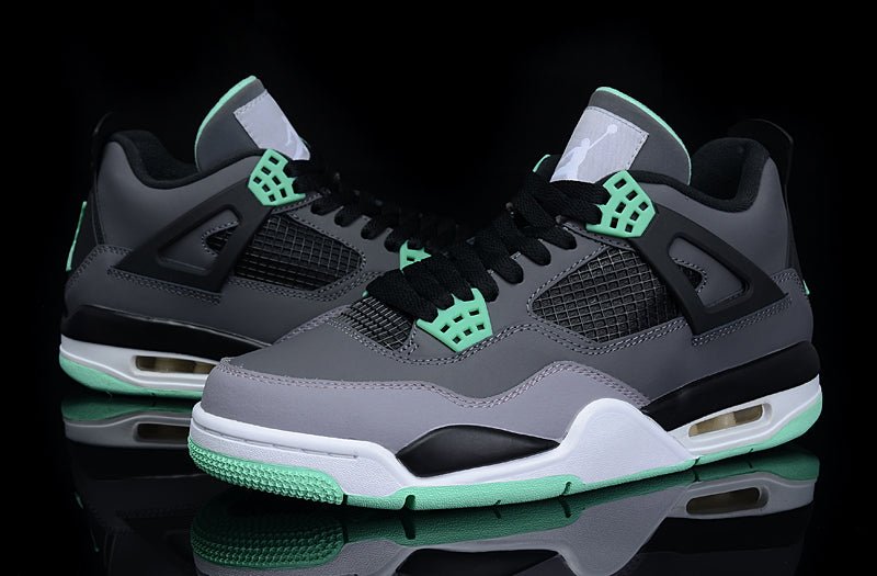 JORDAN 4 - Glow Sneakers - Green Unisex Streetwear Limited Edition