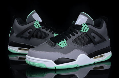JORDAN 4 - Glow Sneakers - Green Unisex Streetwear Limited Edition