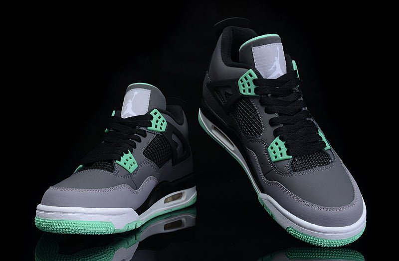 JORDAN 4 - Glow Sneakers - Green Unisex Streetwear Limited Edition