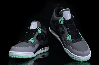 JORDAN 4 - Glow Sneakers - Green Unisex Streetwear Limited Edition