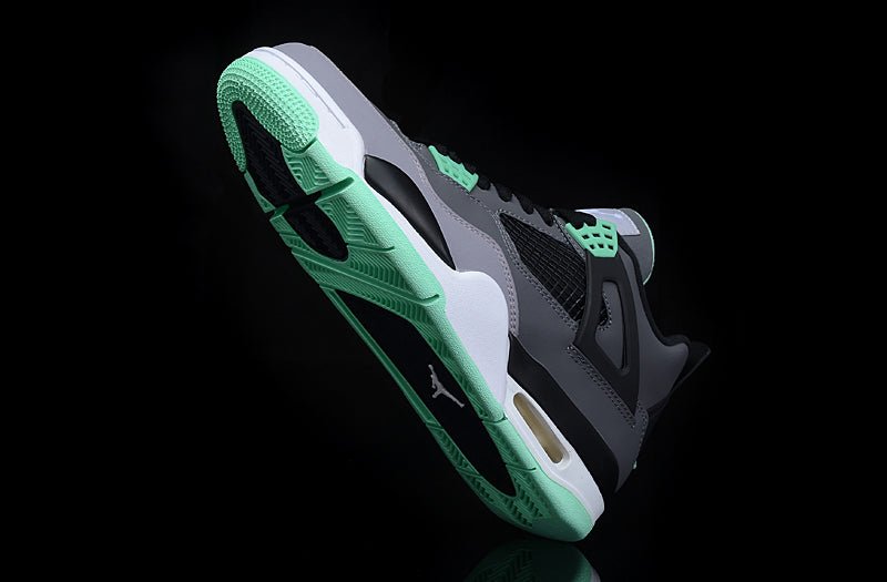 JORDAN 4 - Glow Sneakers - Green Unisex Streetwear Limited Edition