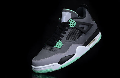 JORDAN 4 - Glow Sneakers - Green Unisex Streetwear Limited Edition