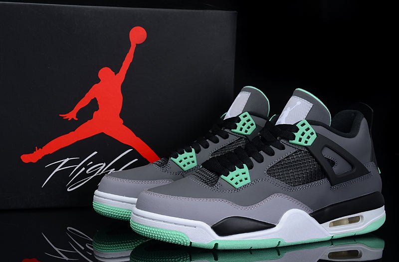 JORDAN 4 - Glow Sneakers - Green Unisex Streetwear Limited Edition