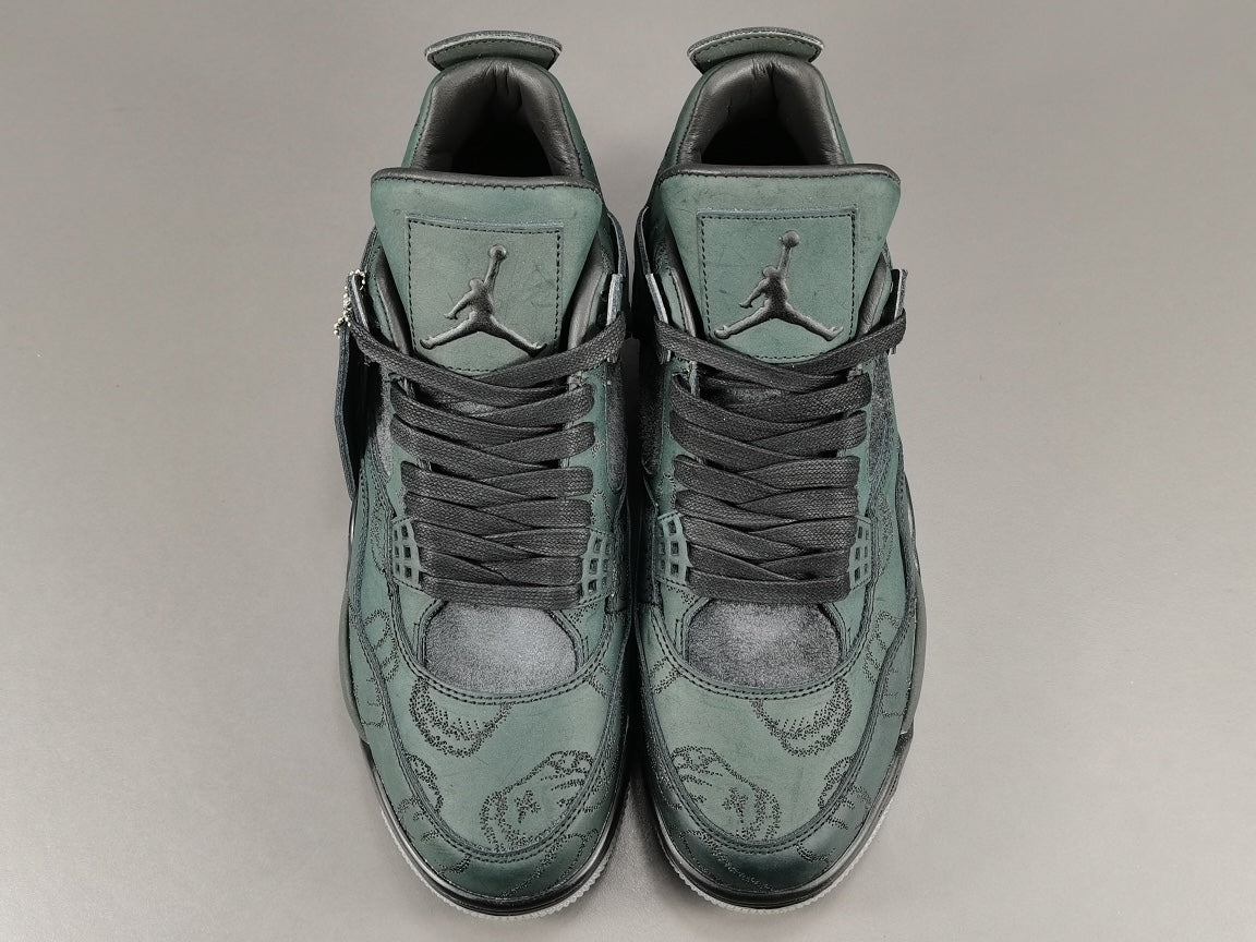 JORDAN 4 - Kaws Olive Sneakers - Black Unisex Streetwear Limited Edition