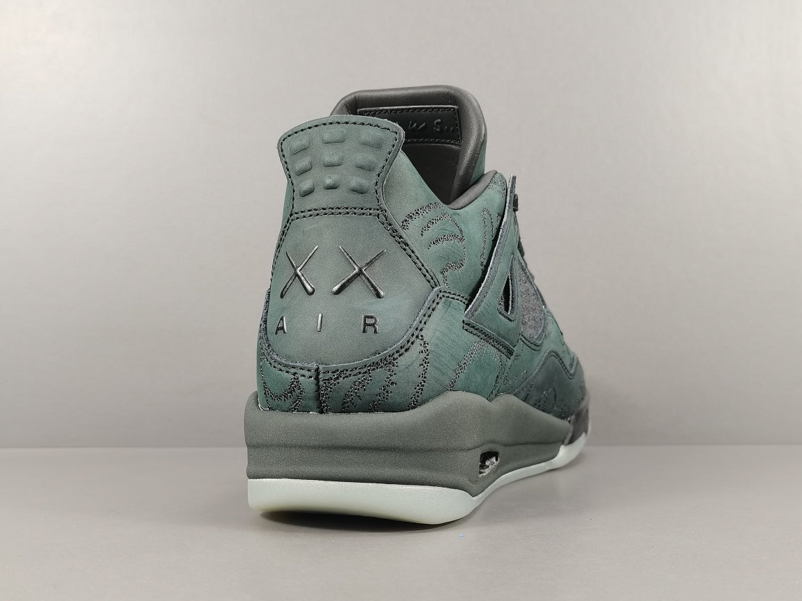 JORDAN 4 - Kaws Olive Sneakers - Black Unisex Streetwear Limited Edition