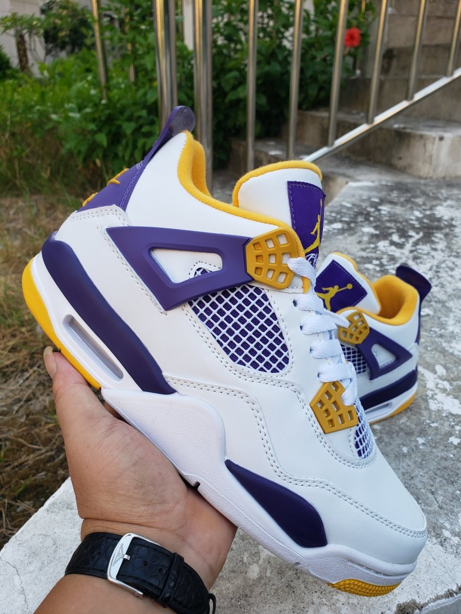 JORDAN 4 - Lakers Home Sneakers - Black Unisex Streetwear Limited Edition