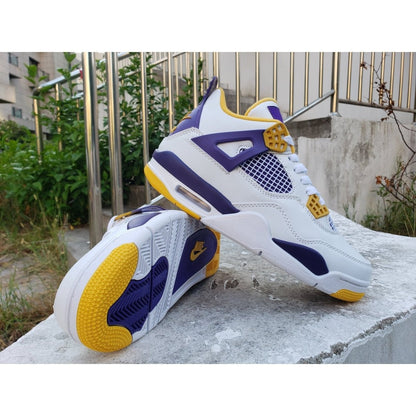 JORDAN 4 - Lakers Home Sneakers - Black Unisex Streetwear Limited Edition