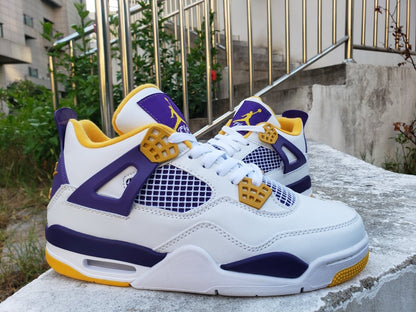 JORDAN 4 - Lakers Home Sneakers - Black Unisex Streetwear Limited Edition