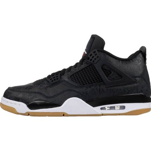 JORDAN 4 - Laser Gum Sneakers - Black Unisex Streetwear Limited Edition