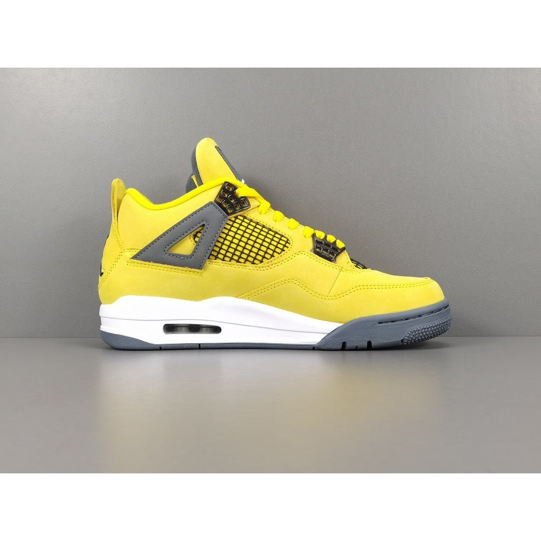JORDAN 4 - Lightning Sneakers - Yellow Unisex Streetwear Limited Edition