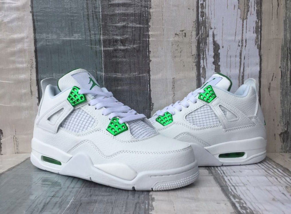 JORDAN 4 - Metallic Sneakers - Green Unisex Streetwear Limited Edition