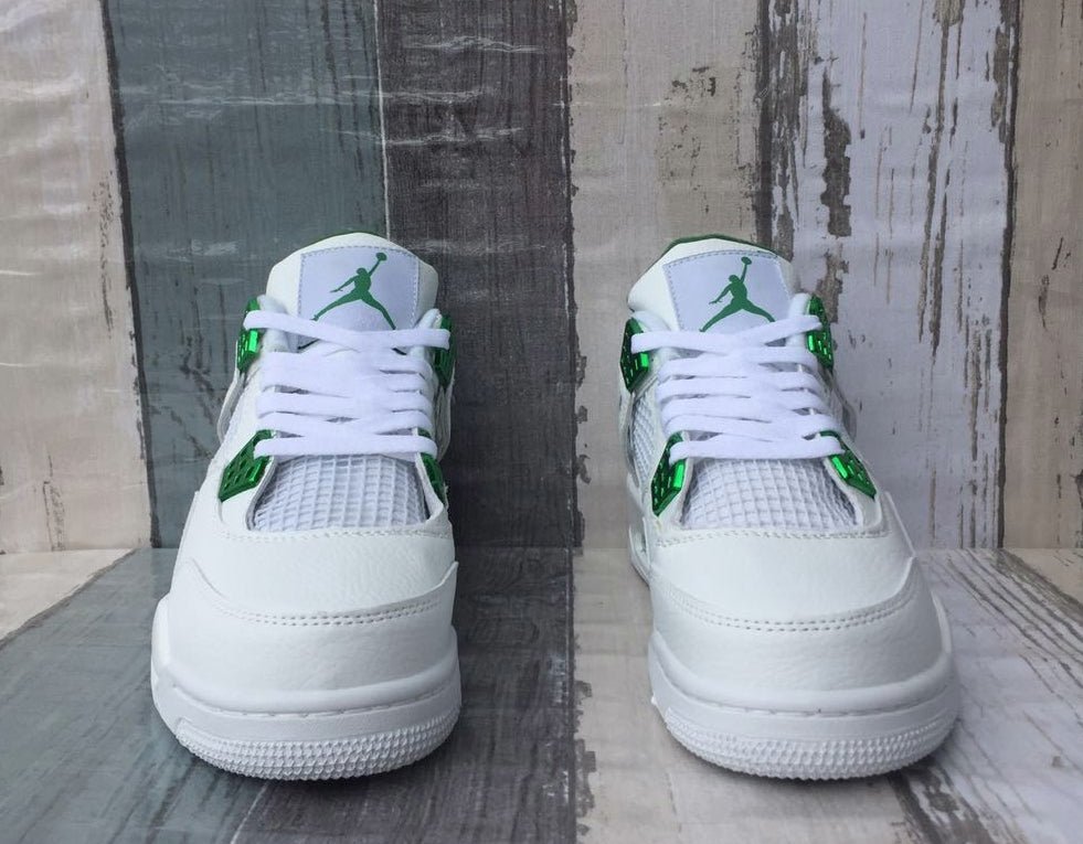 JORDAN 4 - Metallic Sneakers - Green Unisex Streetwear Limited Edition