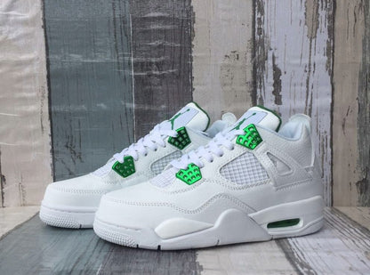 JORDAN 4 - Metallic Sneakers - Green Unisex Streetwear Limited Edition