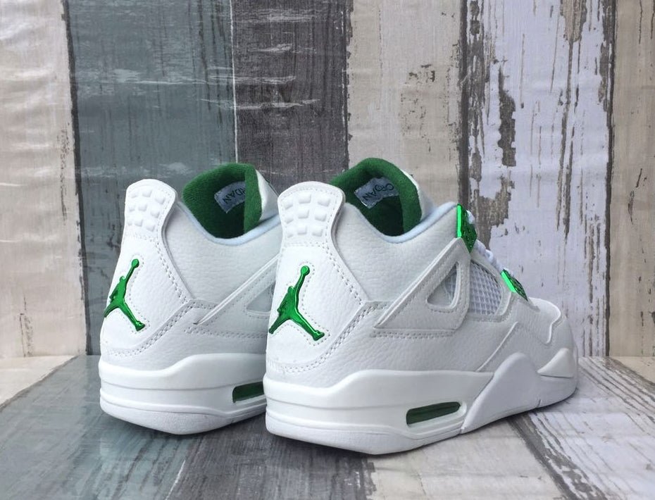 JORDAN 4 - Metallic Sneakers - Green Unisex Streetwear Limited Edition