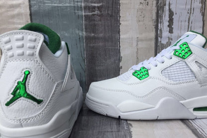 JORDAN 4 - Metallic Sneakers - Green Unisex Streetwear Limited Edition