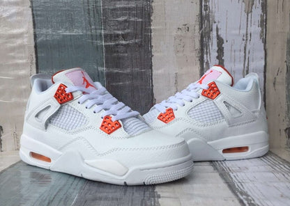 JORDAN 4 - Metallic Sneakers - Orange Unisex Streetwear Limited Edition