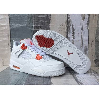 JORDAN 4 - Metallic Sneakers - Orange Unisex Streetwear Limited Edition
