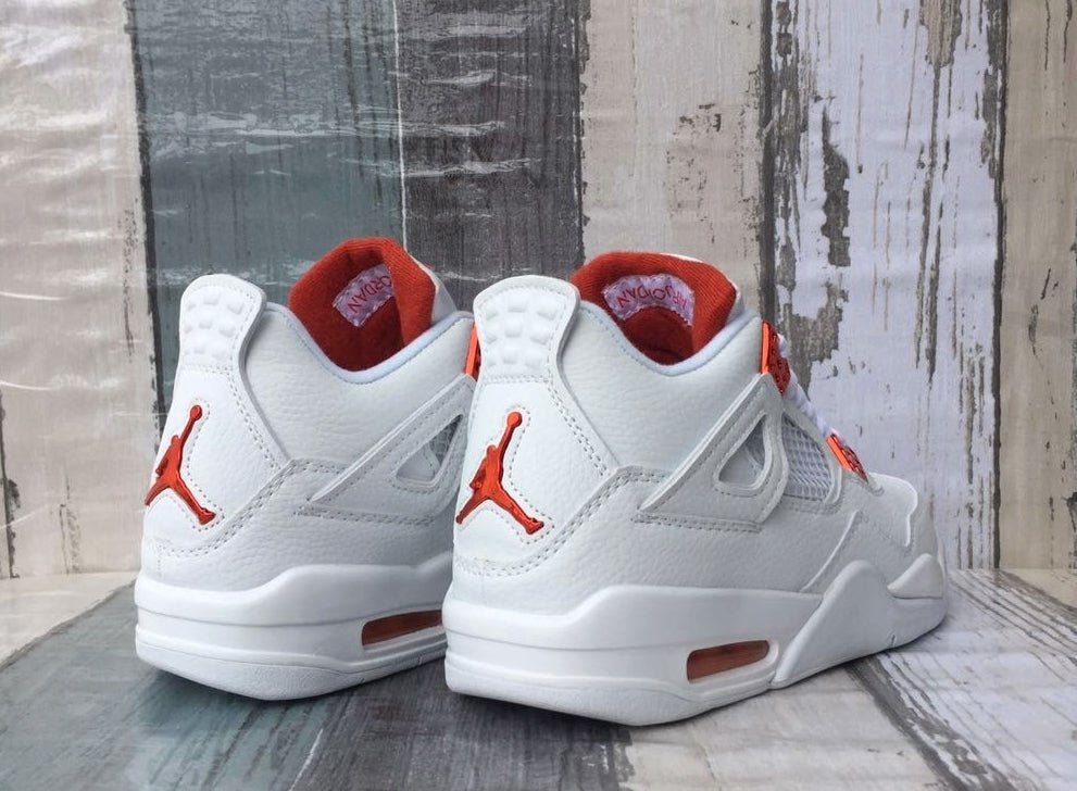 JORDAN 4 - Metallic Sneakers - Orange Unisex Streetwear Limited Edition