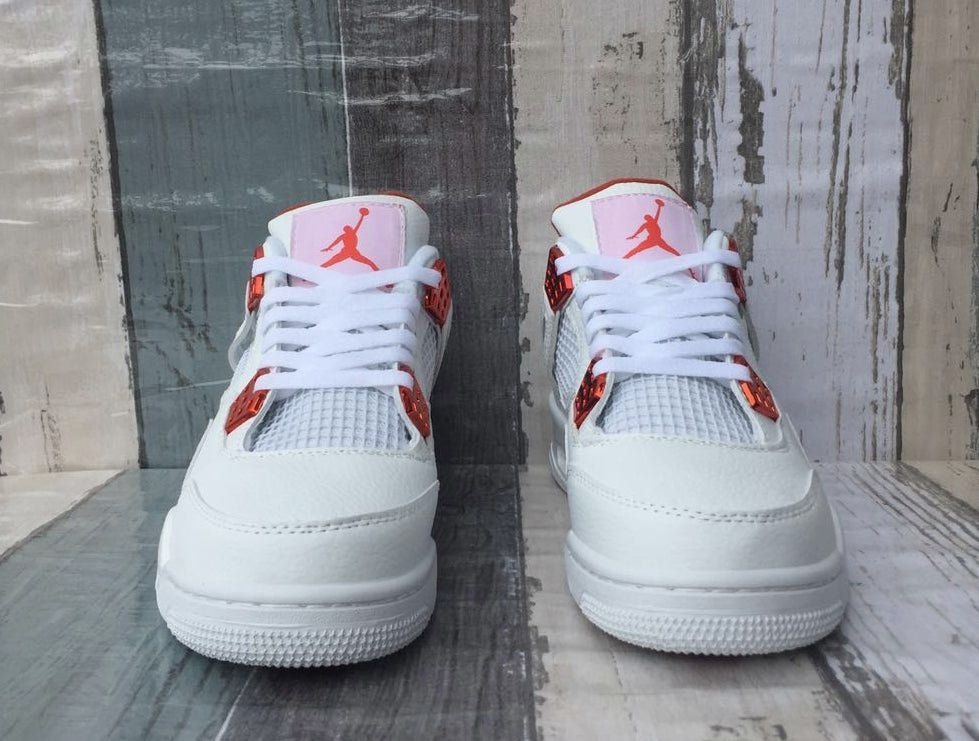 JORDAN 4 - Metallic Sneakers - Orange Unisex Streetwear Limited Edition